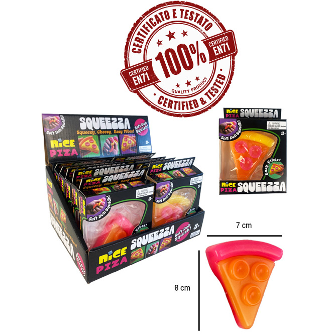 SQUISHY PIZZA 8cm TPR – In box In display da 12pz…x12…x144